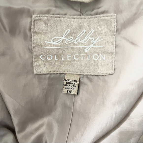 Sebby Collection Tan Suede Women’s Jacket Moto Style Polyester Spandex Blend SM - Picture 2 of 10